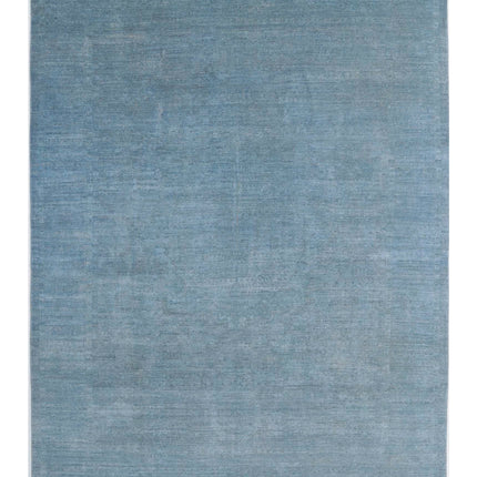 Overdye 8' 1" X 11' 1" Hand Knotted Wool Rug 8' 1" X 11' 1" (246 X 338) / Blue / Wool