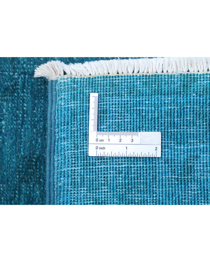 Overdye 5' 5" X 7' 6" Hand Knotted Wool Rug 5' 5" X 7' 6" (165 X 229) / Teal / Wool