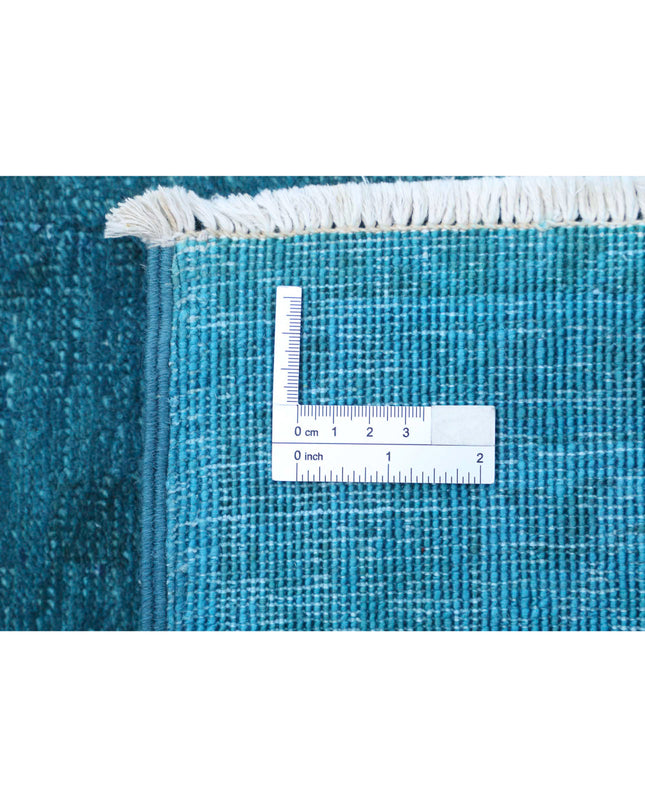 Overdye 5' 5" X 7' 6" Hand Knotted Wool Rug 5' 5" X 7' 6" (165 X 229) / Teal / Wool