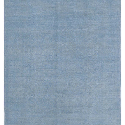 Overdye 7' 10" X 10' 1" Hand Knotted Wool Rug 7' 10" X 10' 1" (239 X 307) / Blue / Wool