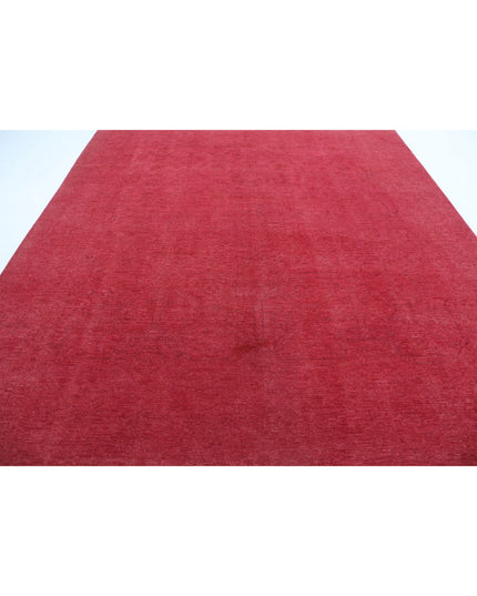 Overdye 9' 8" X 12' 6" Hand Knotted Wool Rug 9' 8" X 12' 6" (295 X 381) / Red / Wool