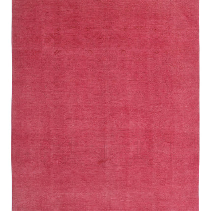 Overdye 9' 8" X 12' 6" Hand Knotted Wool Rug 9' 8" X 12' 6" (295 X 381) / Red / Wool