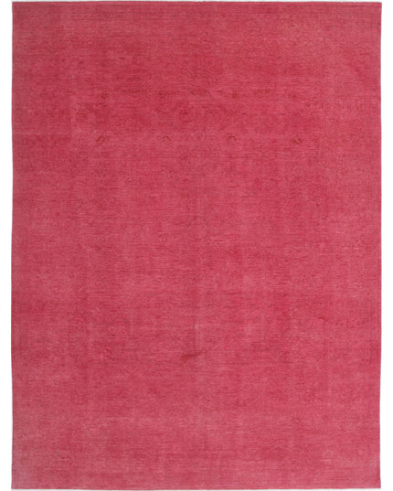 Overdye 9' 8" X 12' 6" Hand Knotted Wool Rug 9' 8" X 12' 6" (295 X 381) / Red / Wool