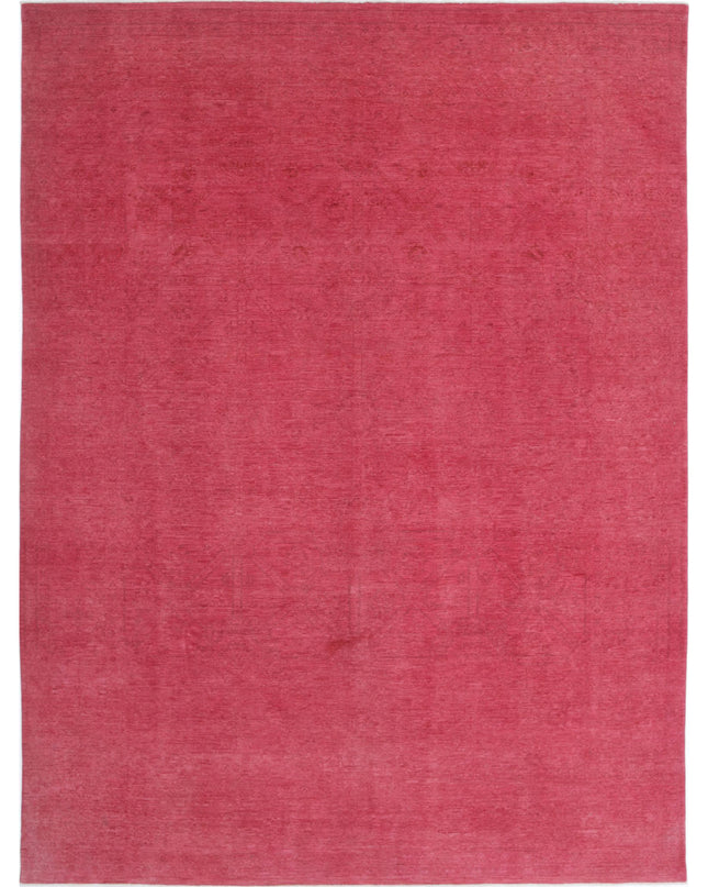 Overdye 9' 8" X 12' 6" Hand Knotted Wool Rug 9' 8" X 12' 6" (295 X 381) / Red / Wool