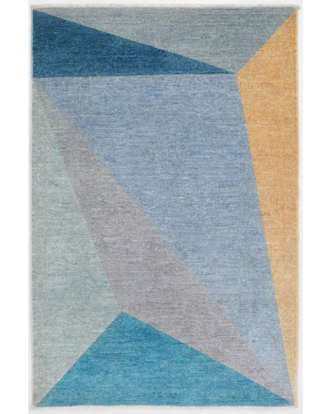 Overdye 2' 10" X 4' 3" Hand Knotted Wool Rug 2' 10" X 4' 3" (86 X 130) / Blue / Wool
