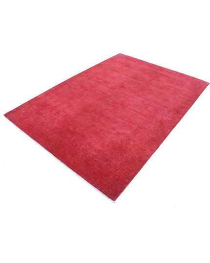 Overdye 5' 5" X 7' 7" Hand Knotted Wool Rug 5' 5" X 7' 7" (165 X 231) / Red / Wool