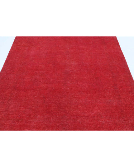 Overdye 5' 5" X 7' 7" Hand Knotted Wool Rug 5' 5" X 7' 7" (165 X 231) / Red / Wool