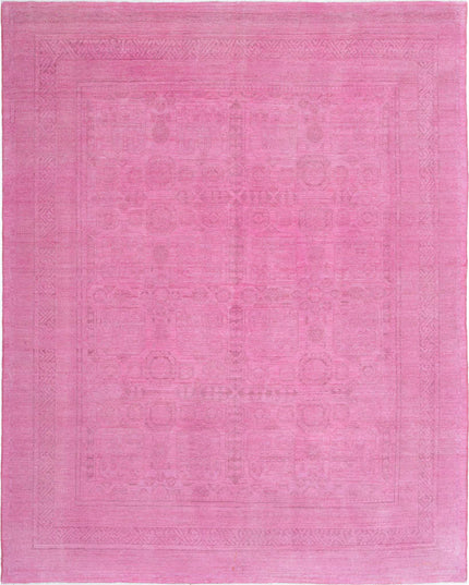 Overdye 7' 9" X 9' 10" Hand Knotted Wool Rug 7' 9" X 9' 10" (236 X 300) / Pink / Wool