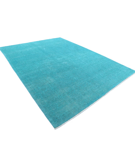 Overdye 9' 1" X 12' 0" Hand Knotted Wool Rug 9' 1" X 12' 0" (277 X 366) / Green / Wool