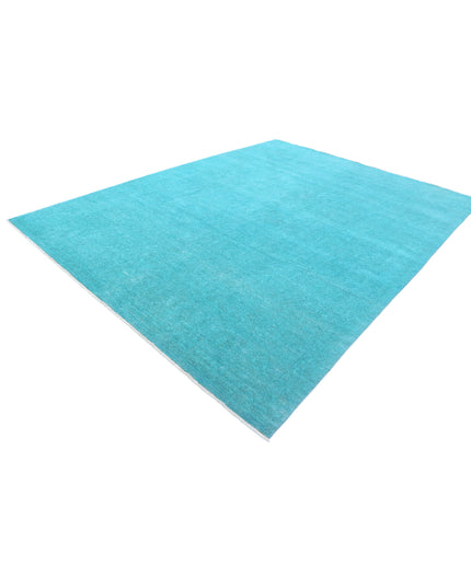 Overdye 9' 1" X 12' 0" Hand Knotted Wool Rug 9' 1" X 12' 0" (277 X 366) / Green / Wool