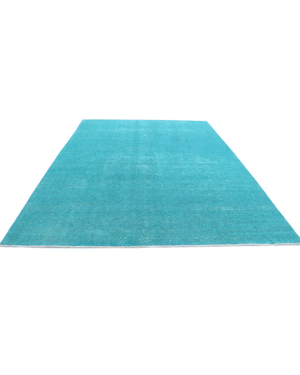 Overdye 9' 1" X 12' 0" Hand Knotted Wool Rug 9' 1" X 12' 0" (277 X 366) / Green / Wool