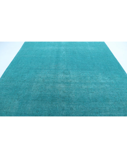 Overdye 9' 1" X 12' 0" Hand Knotted Wool Rug 9' 1" X 12' 0" (277 X 366) / Green / Wool