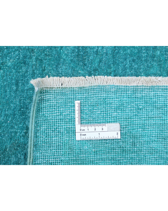 Overdye 9' 1" X 12' 0" Hand Knotted Wool Rug 9' 1" X 12' 0" (277 X 366) / Green / Wool