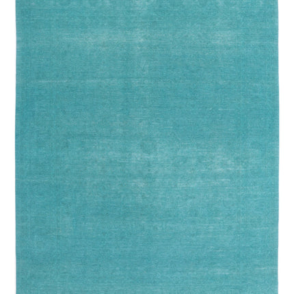 Overdye 9' 1" X 12' 0" Hand Knotted Wool Rug 9' 1" X 12' 0" (277 X 366) / Green / Wool