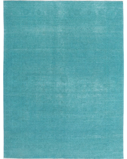 Overdye 9' 1" X 12' 0" Hand Knotted Wool Rug 9' 1" X 12' 0" (277 X 366) / Green / Wool