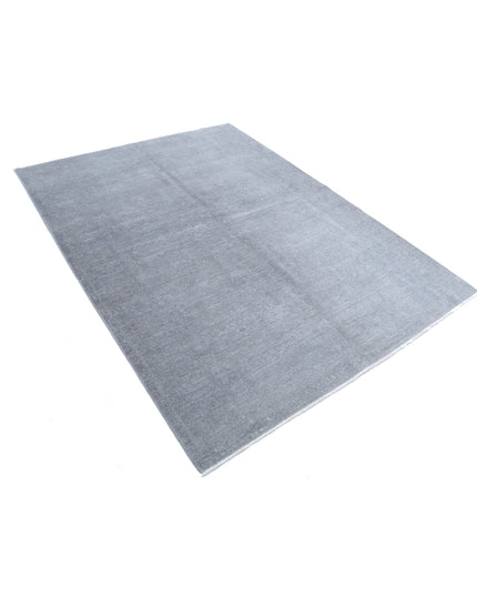 Overdye 5' 7" X 7' 5" Hand Knotted Wool Rug 5' 7" X 7' 5" (170 X 226) / Grey / Wool