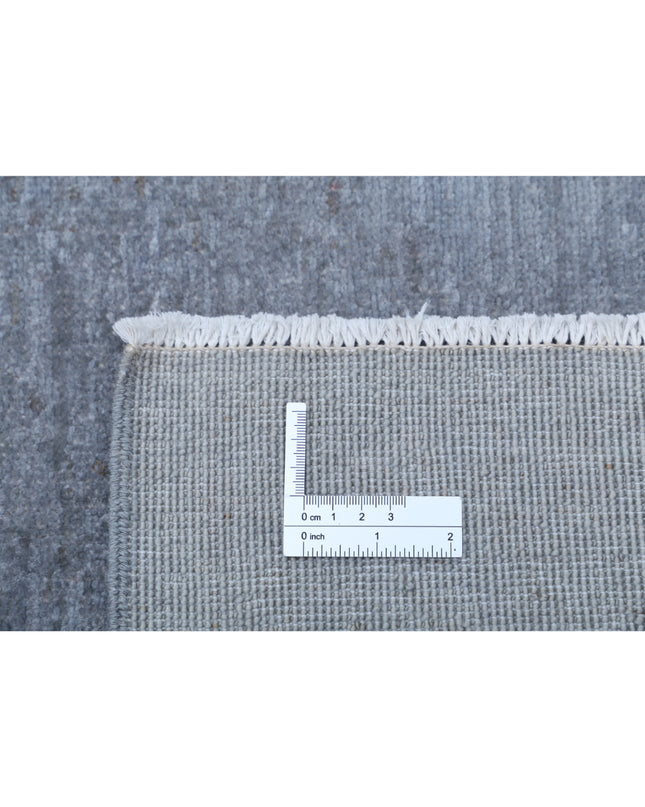 Overdye 5' 7" X 7' 5" Hand Knotted Wool Rug 5' 7" X 7' 5" (170 X 226) / Grey / Wool