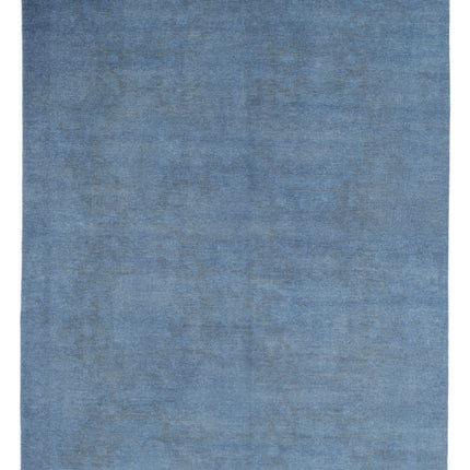 Overdye 7' 9" X 10' 3" Hand Knotted Wool Rug 7' 9" X 10' 3" (236 X 312) / Blue / Wool