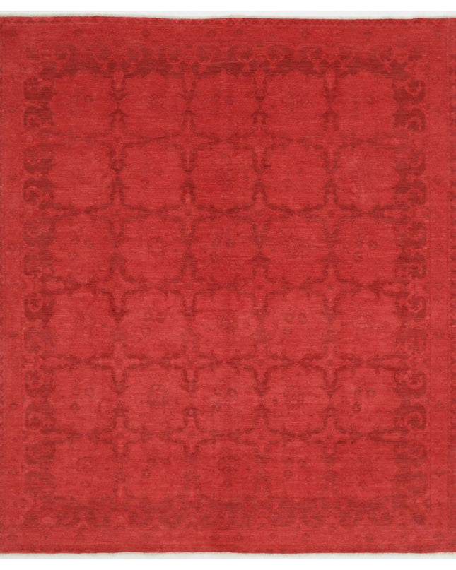 Overdye 8' 2" X 9' 3" Hand Knotted Wool Rug 8' 2" X 9' 3" (249 X 282) / Red / Wool