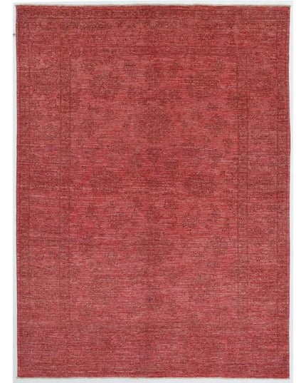 Overdye 5' 8" X 7' 8" Hand Knotted Wool Rug 5' 8" X 7' 8" (173 X 234) / Red / Wool