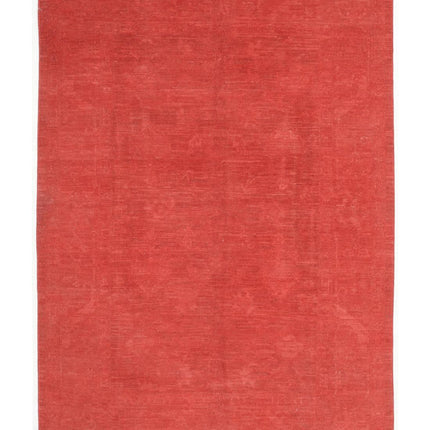 Overdye 6' 2" X 8' 7" Hand Knotted Wool Rug 6' 2" X 8' 7" (188 X 262) / Red / Wool