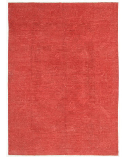 Overdye 6' 2" X 8' 7" Hand Knotted Wool Rug 6' 2" X 8' 7" (188 X 262) / Red / Wool