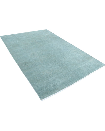 Overdye 6' 0" X 8' 10" Hand Knotted Wool Rug 6' 0" X 8' 10" (183 X 269) / Green / Wool