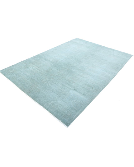Overdye 6' 0" X 8' 10" Hand Knotted Wool Rug 6' 0" X 8' 10" (183 X 269) / Green / Wool