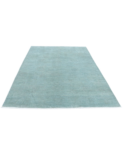 Overdye 6' 0" X 8' 10" Hand Knotted Wool Rug 6' 0" X 8' 10" (183 X 269) / Green / Wool