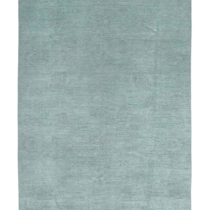 Overdye 6' 0" X 8' 10" Hand Knotted Wool Rug 6' 0" X 8' 10" (183 X 269) / Green / Wool