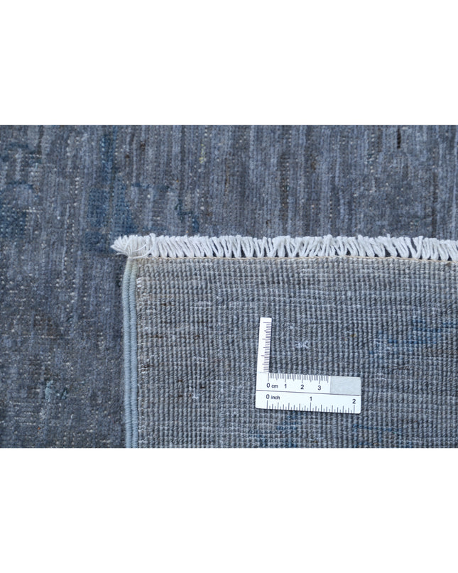 Overdye 11' 7" X 13' 9" Hand Knotted Wool Rug 11' 7" X 13' 9" (353 X 419) / Grey / Wool