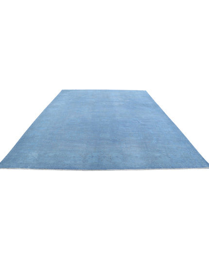 Overdye 9' 9" X 13' 8" Hand Knotted Wool Rug 9' 9" X 13' 8" (297 X 417) / Blue / Wool