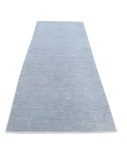 Overdye 3' 2" X 9' 11" Hand Knotted Wool Rug 3' 2" X 9' 11" (97 X 302) / Grey / Wool