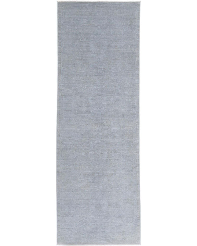 Overdye 3' 2" X 9' 11" Hand Knotted Wool Rug 3' 2" X 9' 11" (97 X 302) / Grey / Wool