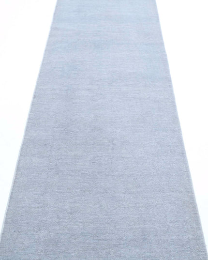 Overdye 2' 6" X 10' 2" Hand Knotted Wool Rug 2' 6" X 10' 2" (76 X 310) / Grey / Wool
