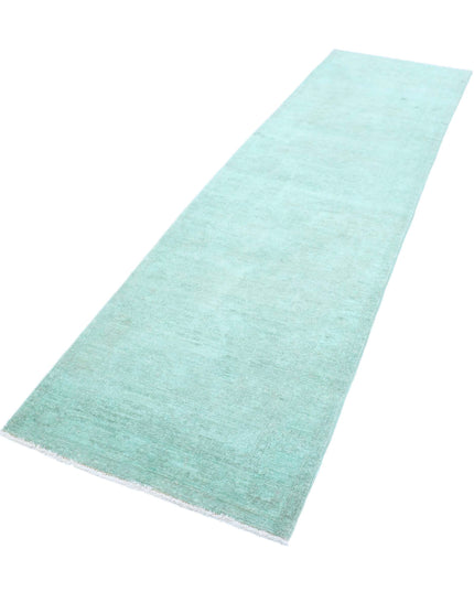 Overdye 2' 7" X 9' 4" Hand Knotted Wool Rug 2' 7" X 9' 4" (79 X 284) / Green / Wool