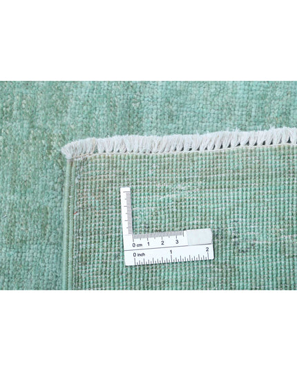 Overdye 2' 7" X 9' 4" Hand Knotted Wool Rug 2' 7" X 9' 4" (79 X 284) / Green / Wool