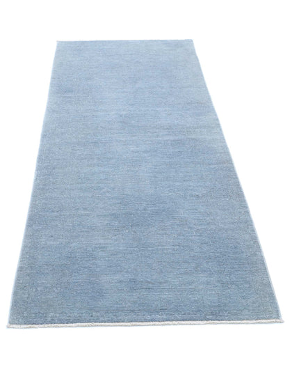 Overdye 2' 8" X 7' 7" Hand Knotted Wool Rug 2' 8" X 7' 7" (81 X 231) / Grey / Wool