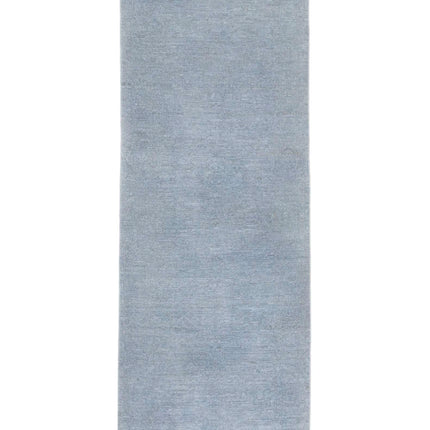 Overdye 2' 8" X 7' 7" Hand Knotted Wool Rug 2' 8" X 7' 7" (81 X 231) / Grey / Wool