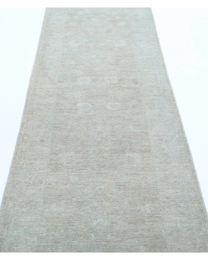 Overdye 2' 5" X 8' 5" Hand Knotted Wool Rug 2' 5" X 8' 5" (74 X 257) / Grey / Wool