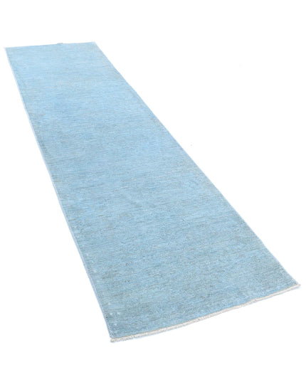 Overdye 2' 7" X 9' 3" Hand Knotted Wool Rug 2' 7" X 9' 3" (79 X 282) / Blue / Wool