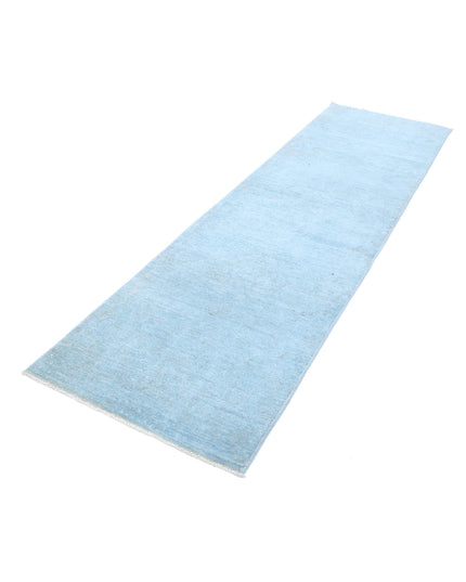 Overdye 2' 7" X 9' 3" Hand Knotted Wool Rug 2' 7" X 9' 3" (79 X 282) / Blue / Wool