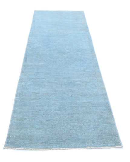 Overdye 2' 7" X 9' 3" Hand Knotted Wool Rug 2' 7" X 9' 3" (79 X 282) / Blue / Wool