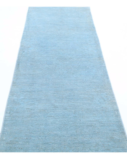 Overdye 2' 7" X 9' 3" Hand Knotted Wool Rug 2' 7" X 9' 3" (79 X 282) / Blue / Wool