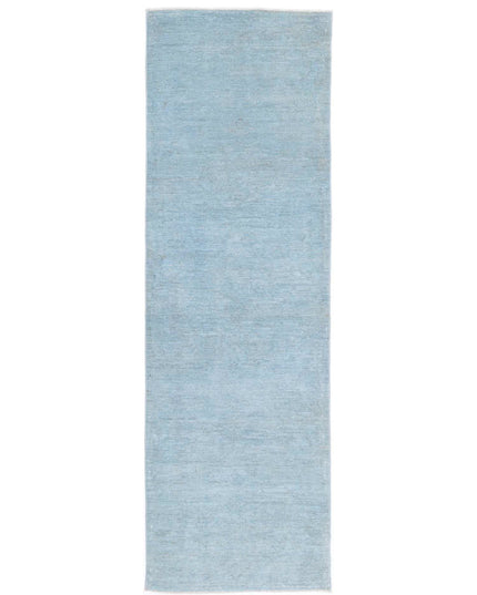Overdye 2' 7" X 9' 3" Hand Knotted Wool Rug 2' 7" X 9' 3" (79 X 282) / Blue / Wool