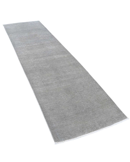 Overdye 2' 8" X 9' 3" Hand Knotted Wool Rug 2' 8" X 9' 3" (81 X 282) / Grey / Wool