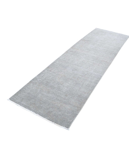 Overdye 2' 8" X 9' 3" Hand Knotted Wool Rug 2' 8" X 9' 3" (81 X 282) / Grey / Wool