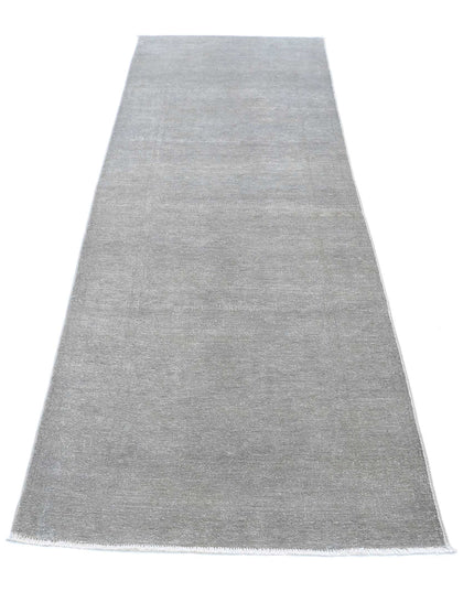 Overdye 2' 8" X 9' 3" Hand Knotted Wool Rug 2' 8" X 9' 3" (81 X 282) / Grey / Wool