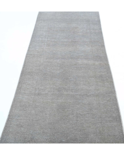 Overdye 2' 8" X 9' 3" Hand Knotted Wool Rug 2' 8" X 9' 3" (81 X 282) / Grey / Wool