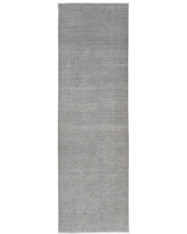Overdye 2' 8" X 9' 3" Hand Knotted Wool Rug 2' 8" X 9' 3" (81 X 282) / Grey / Wool